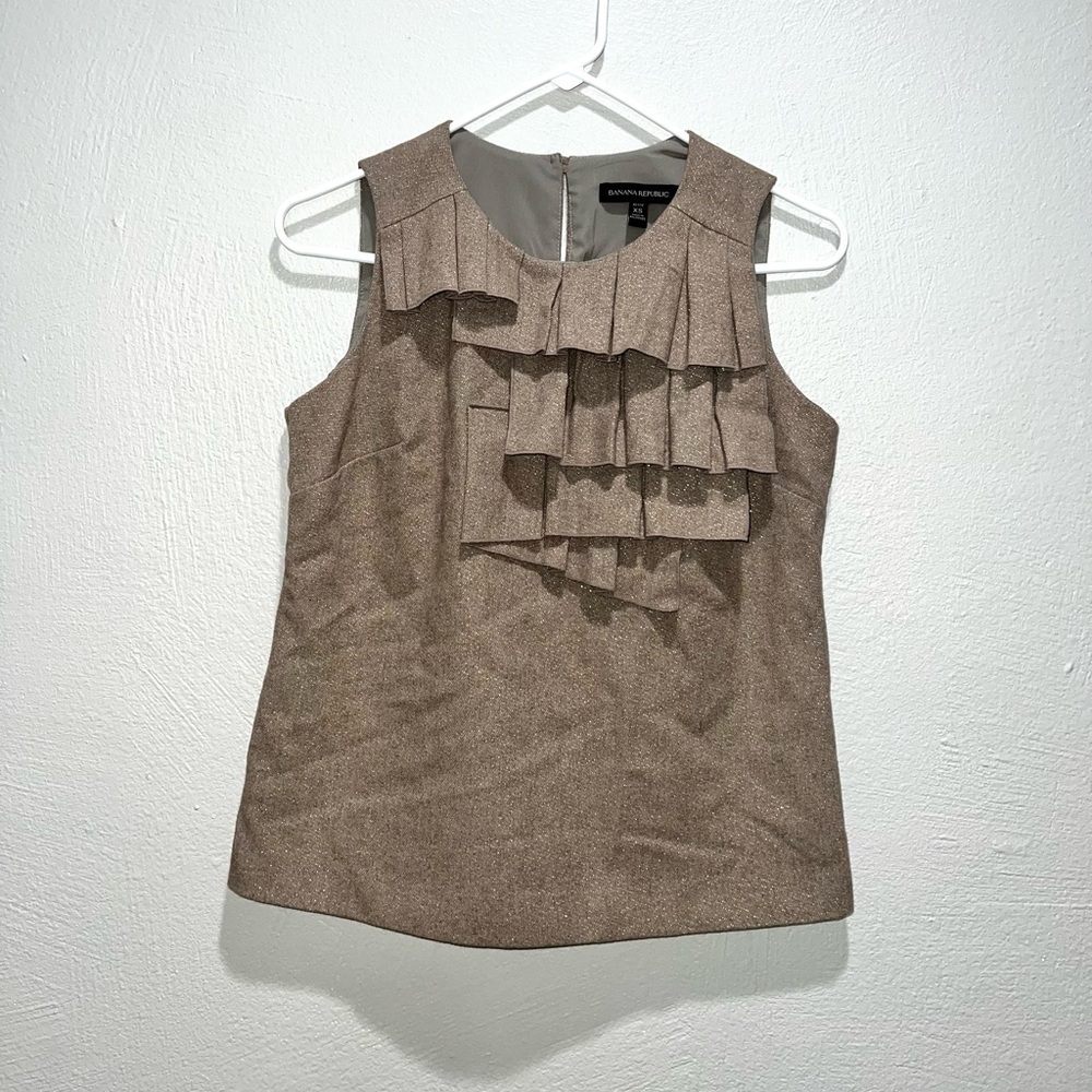 Banana Republic Wool Blend Brown Shimmery Sleeveless Top